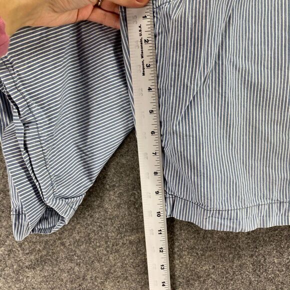 5/$45 J. Crew Shorts Men 34 Blue Striped Mid Rise Bermuda Flat Front Cotton - Picture 7 of 9